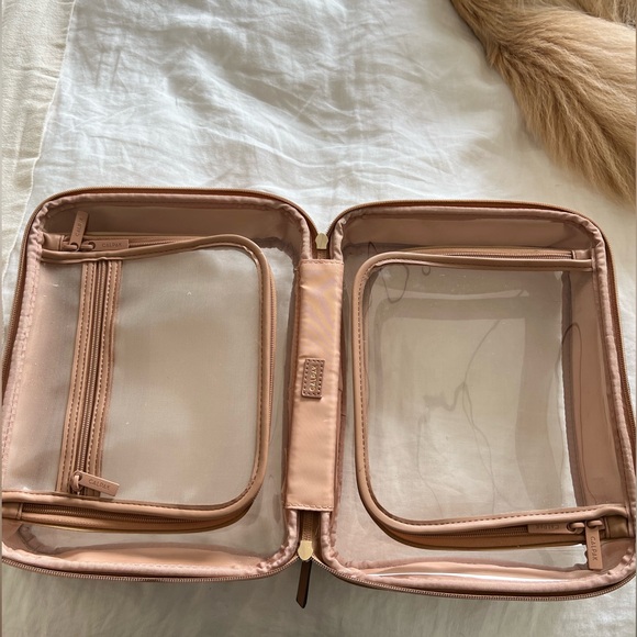 CALPAK Large Clear Cosmetics Case in Caramel - Picture 6 of 9